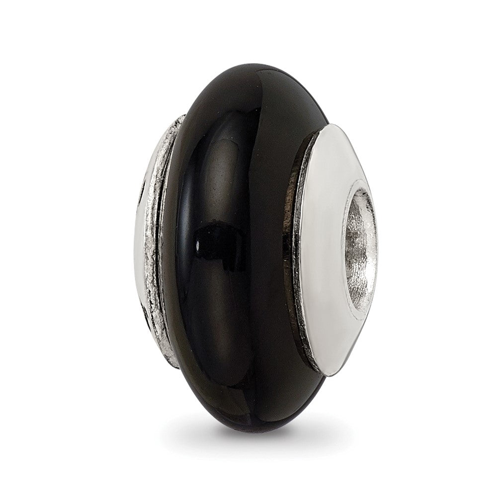 Sterlingsilber Reflections Schwarz Achat Stein Perle