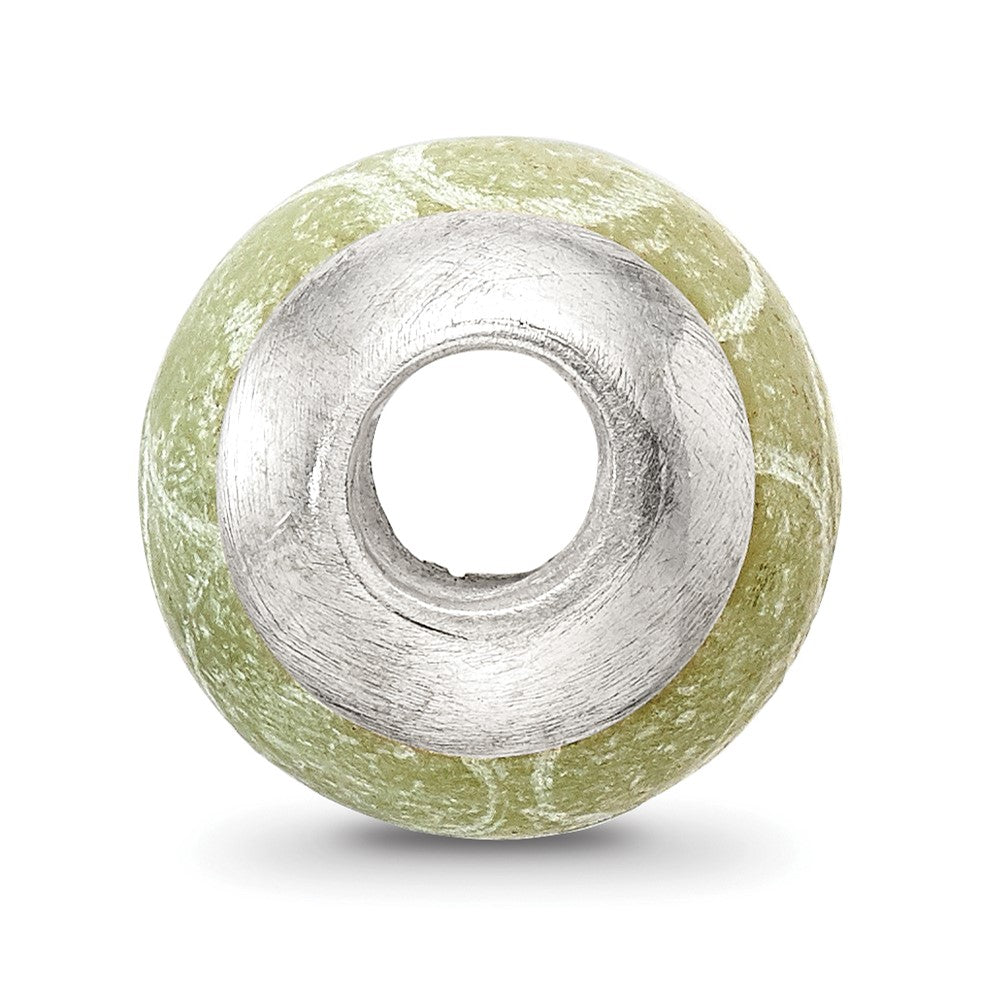 Sterlingsilber Reflections Geätzt Jade Stein Perle