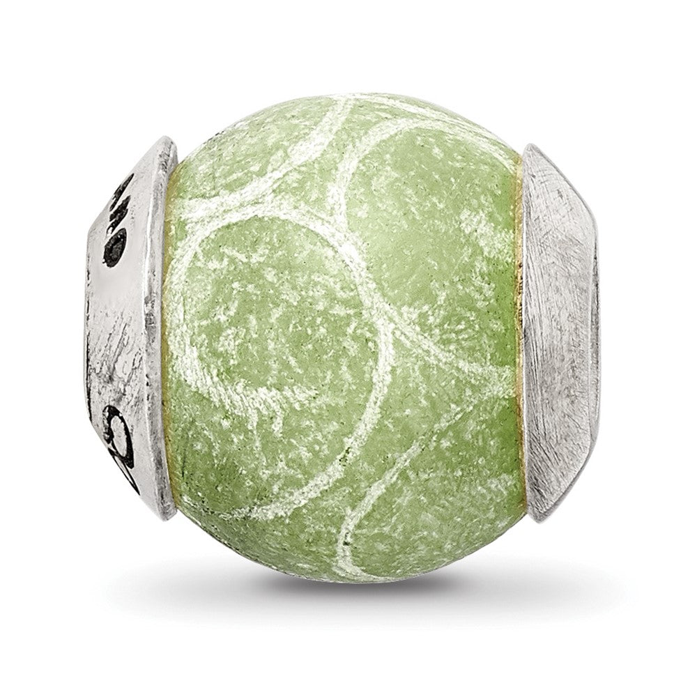 Sterlingsilber Reflections Geätzt Jade Stein Perle