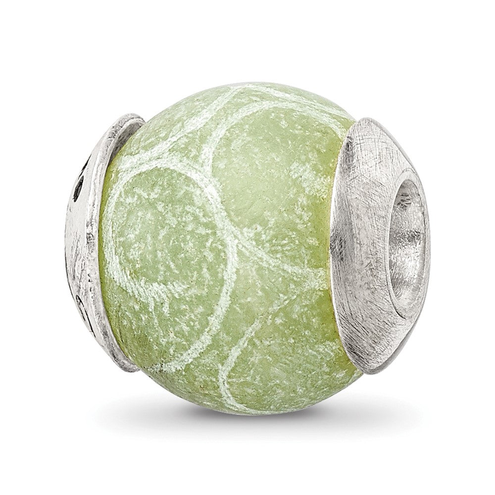 Sterlingsilber Reflections Geätzt Jade Stein Perle