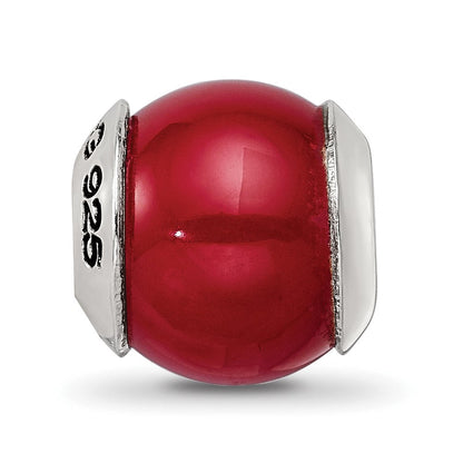 Sterlingsilber Reflections Rot Quarz Stein Perle