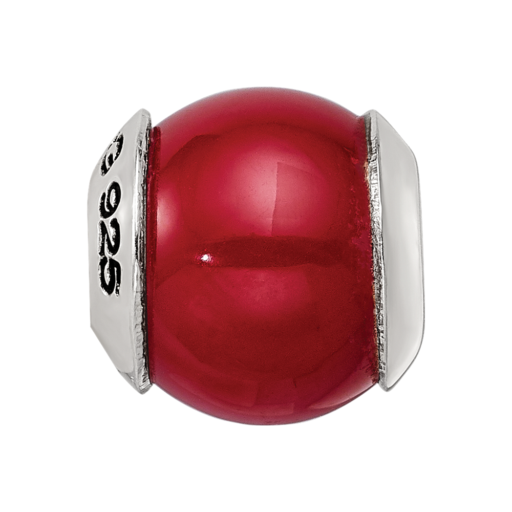 Sterlingsilber Reflections Rot Quarz Stein Perle