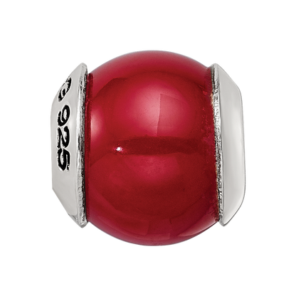 Sterlingsilber Reflections Rot Quarz Stein Perle