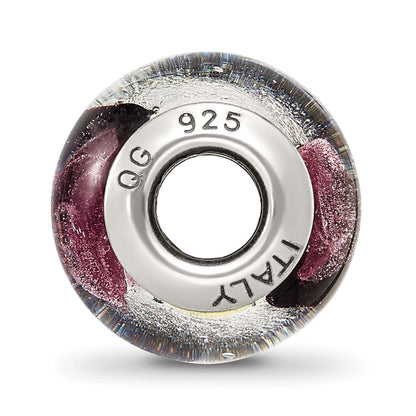 Sterlingsilber Reflections Weiß/lavender/blck Italienisch Murano Perle