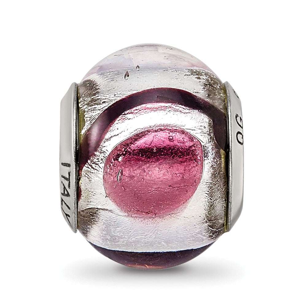 Sterlingsilber Reflections Weiß/lavender/blck Italienisch Murano Perle