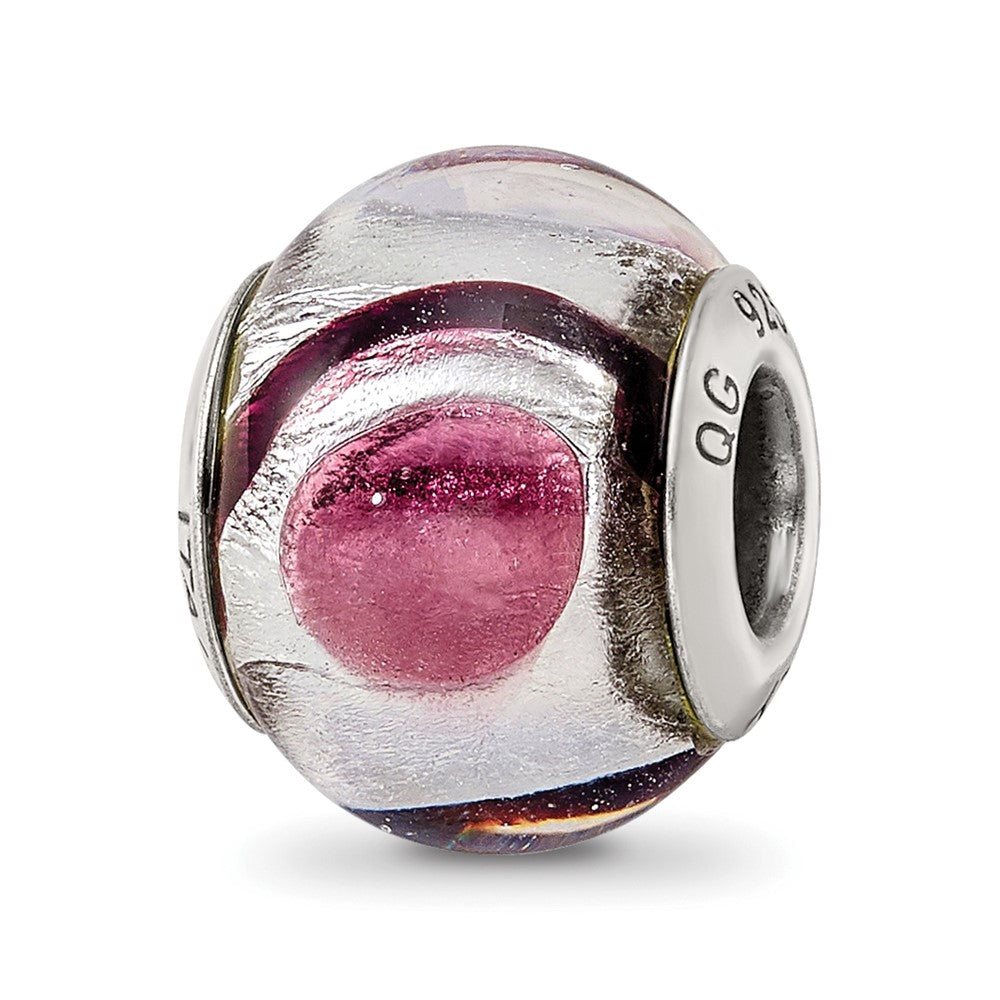 Sterlingsilber Reflections Weiß/lavender/blck Italienisch Murano Perle