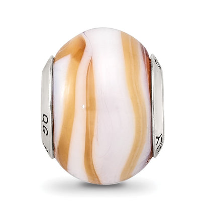 Sterlingsilber Reflections Carmel/white Italienisch Murano Perle