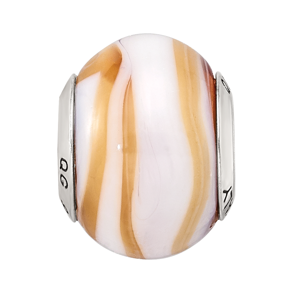 Sterlingsilber Reflections Carmel/white Italienisch Murano Perle