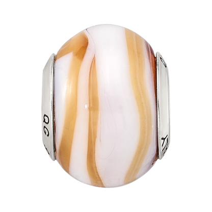 Sterlingsilber Reflections Carmel/white Italienisch Murano Perle
