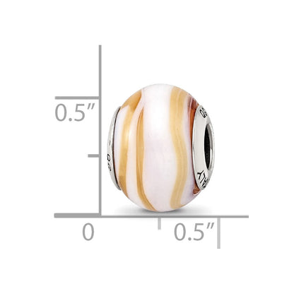 Sterlingsilber Reflections Carmel/white Italienisch Murano Perle