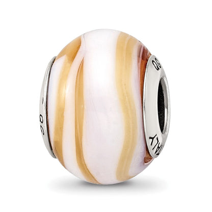 Sterlingsilber Reflections Carmel/white Italienisch Murano Perle