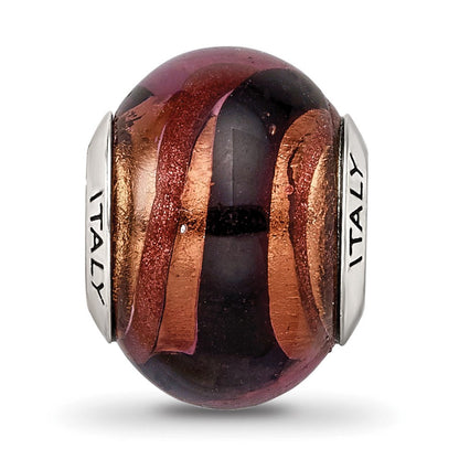 Sterlingsilber Reflections Copper/black Italienisch Murano Perle
