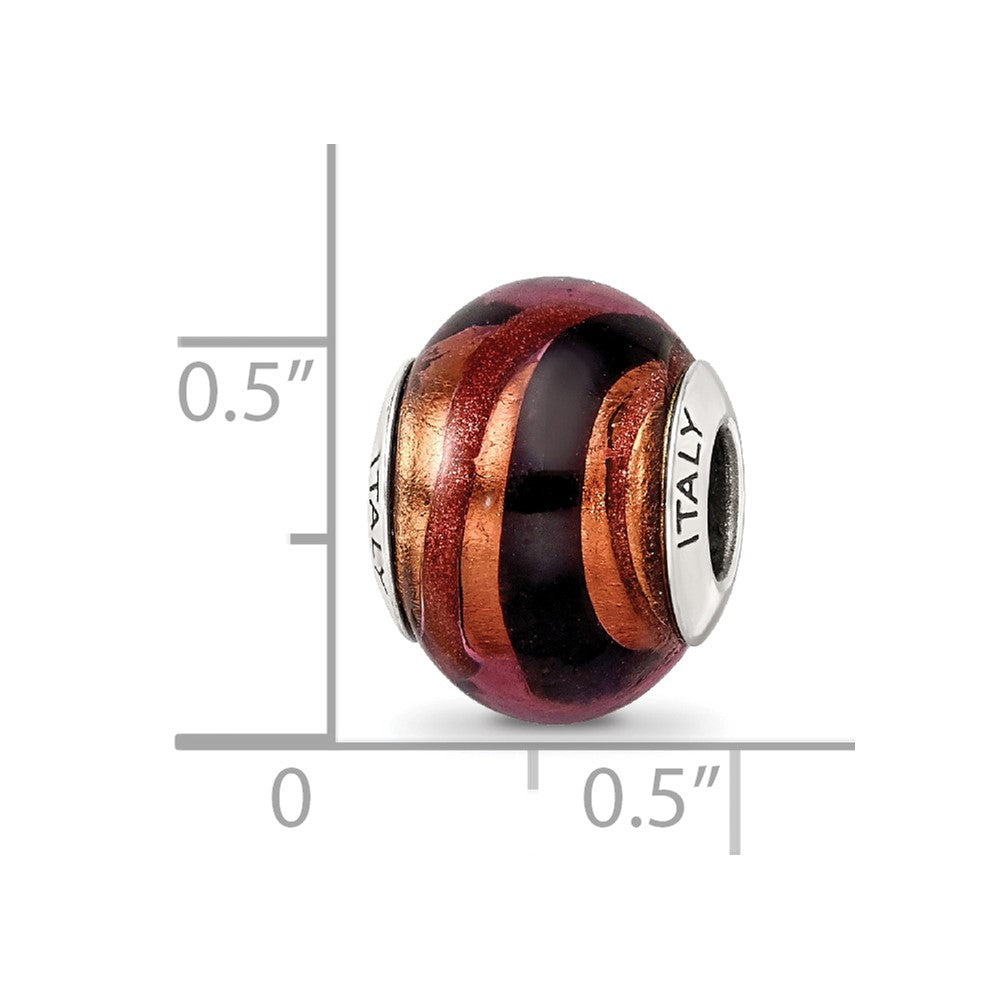 Sterlingsilber Reflections Copper/black Italienisch Murano Perle