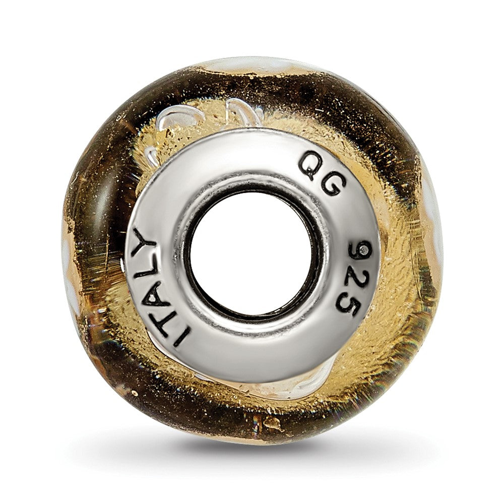 Sterlingsilber Reflections Gold/white Blume Italienisch Murano Perle