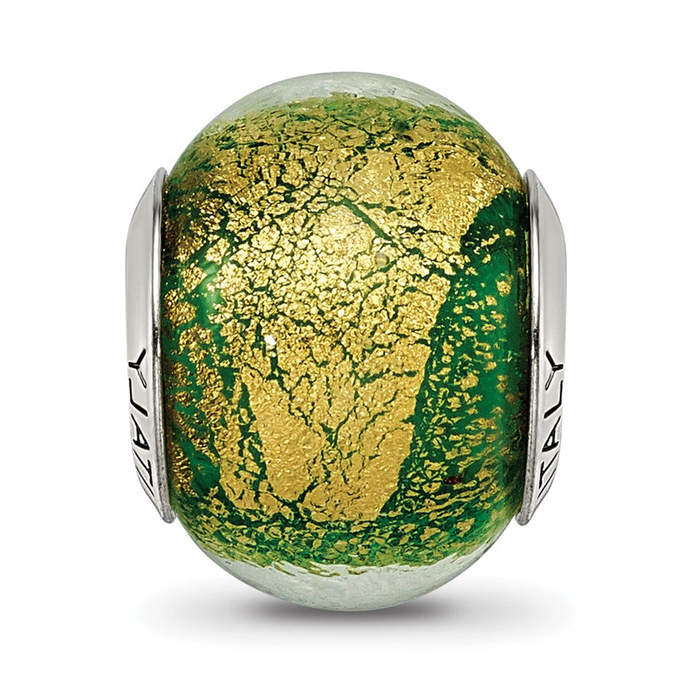 Sterlingsilber Reflections Grün/gold Italienisch Murano Perle