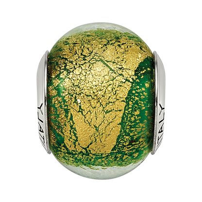 Sterlingsilber Reflections Grün/gold Italienisch Murano Perle
