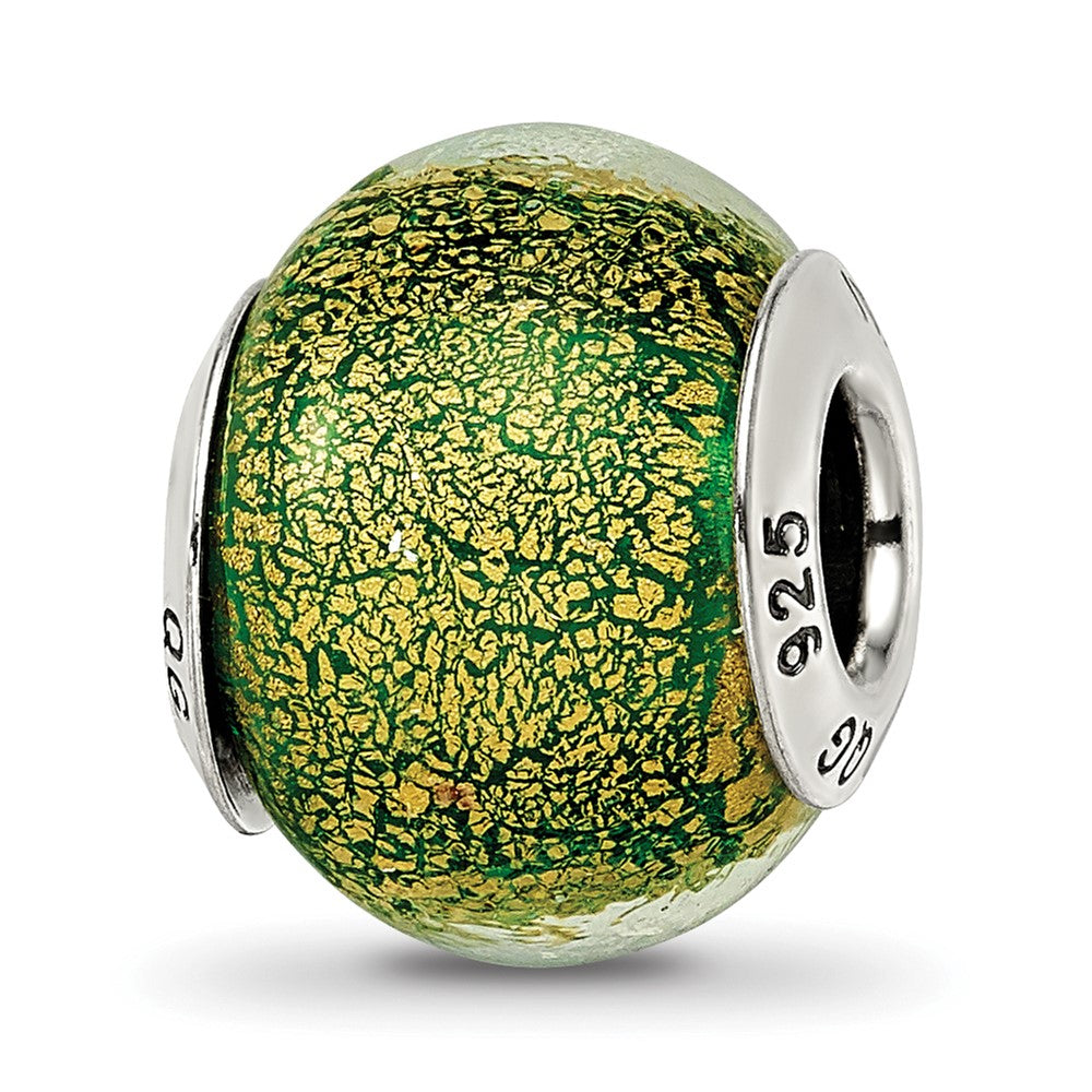 Sterlingsilber Reflections Grün/gold Italienisch Murano Perle