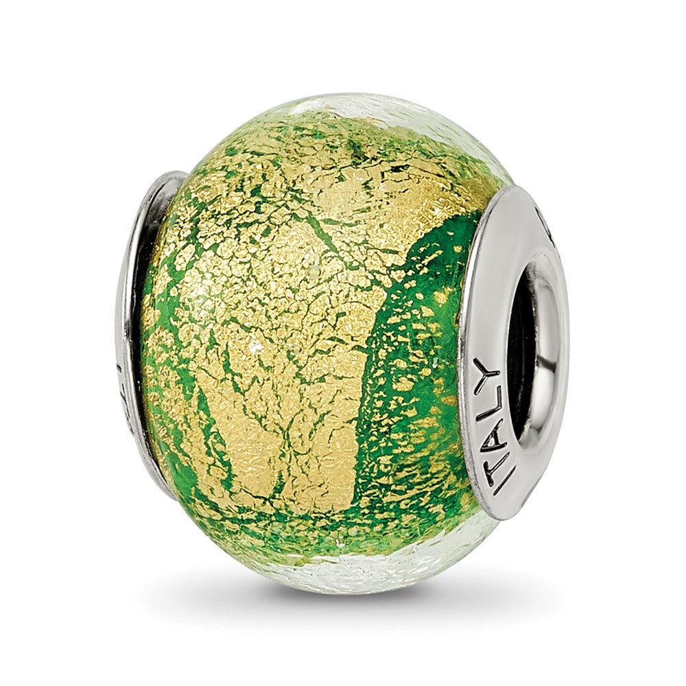 Sterlingsilber Reflections Grün/gold Italienisch Murano Perle
