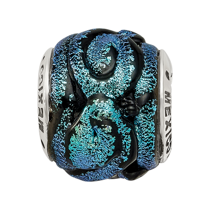 Sterlingsilber Reflections Blau Dichroic Glas Perle