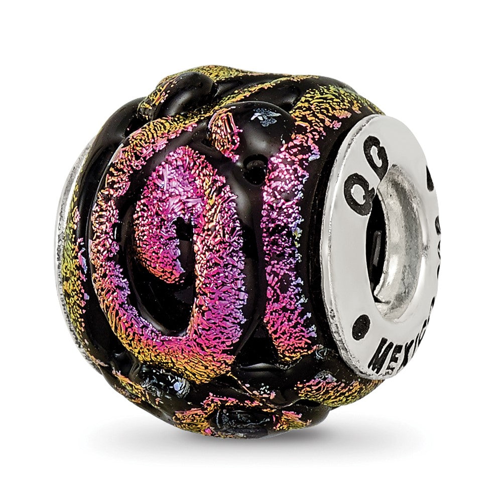 Sterlingsilber Reflections Lila Dichroic Glas Perle