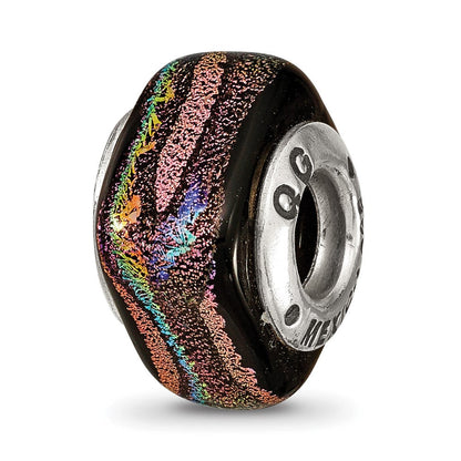 Sterlingsilber Reflections Lila Quadratisch Dichroic Glas Perle