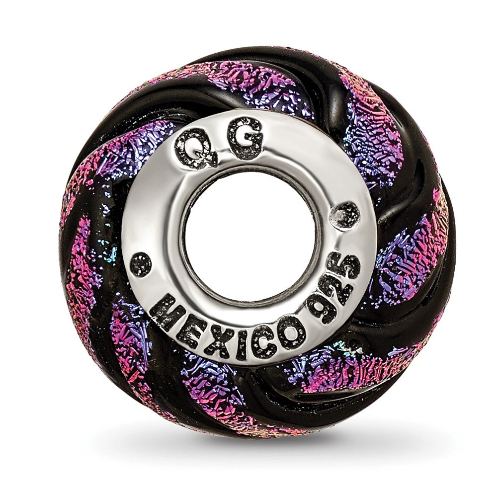 Sterlingsilber Reflections Lila Wirbel Dichroic Glas Perle