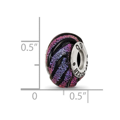 Sterlingsilber Reflections Lila Wirbel Dichroic Glas Perle