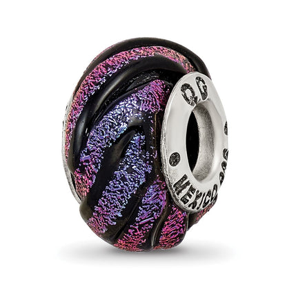 Sterlingsilber Reflections Lila Wirbel Dichroic Glas Perle