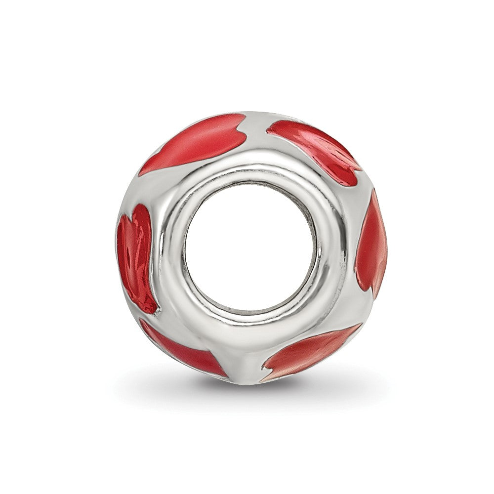 Sterlingsilber Reflections Rot Emailliert Herzen Perle