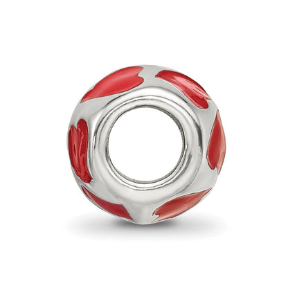 Sterlingsilber Reflections Rot Emailliert Herzen Perle