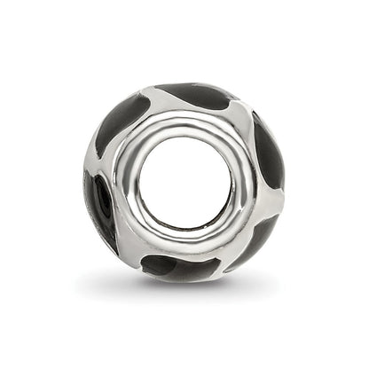 Sterlingsilber Reflections Schwarz Emailliert Herzen Perle
