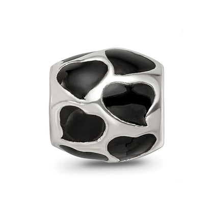 Sterlingsilber Reflections Schwarz Emailliert Herzen Perle