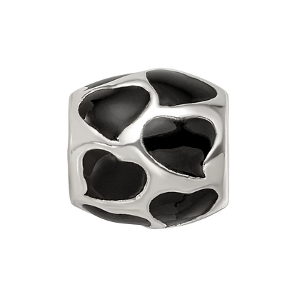 Sterlingsilber Reflections Schwarz Emailliert Herzen Perle