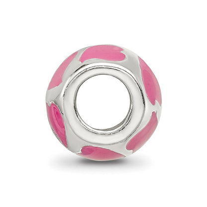 Sterlingsilber Reflections Rosa Emailliert Herzen Perle