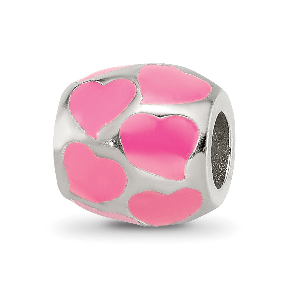 Sterlingsilber Reflections Rosa Emailliert Herzen Perle