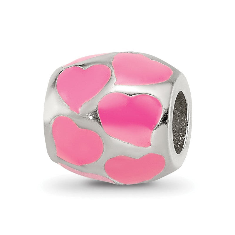 Sterlingsilber Reflections Rosa Emailliert Herzen Perle