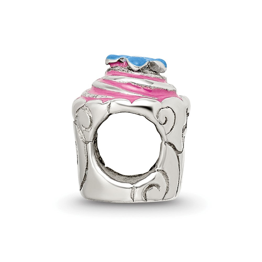 Sterlingsilber Reflections Rosa Emailliert Cupcake Perle