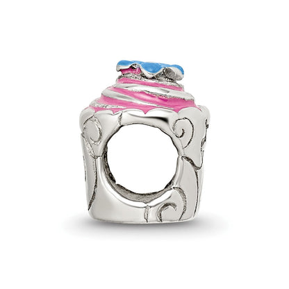 Sterlingsilber Reflections Rosa Emailliert Cupcake Perle