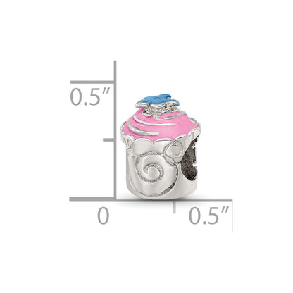 Sterlingsilber Reflections Rosa Emailliert Cupcake Perle