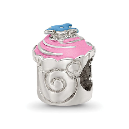 Sterlingsilber Reflections Rosa Emailliert Cupcake Perle