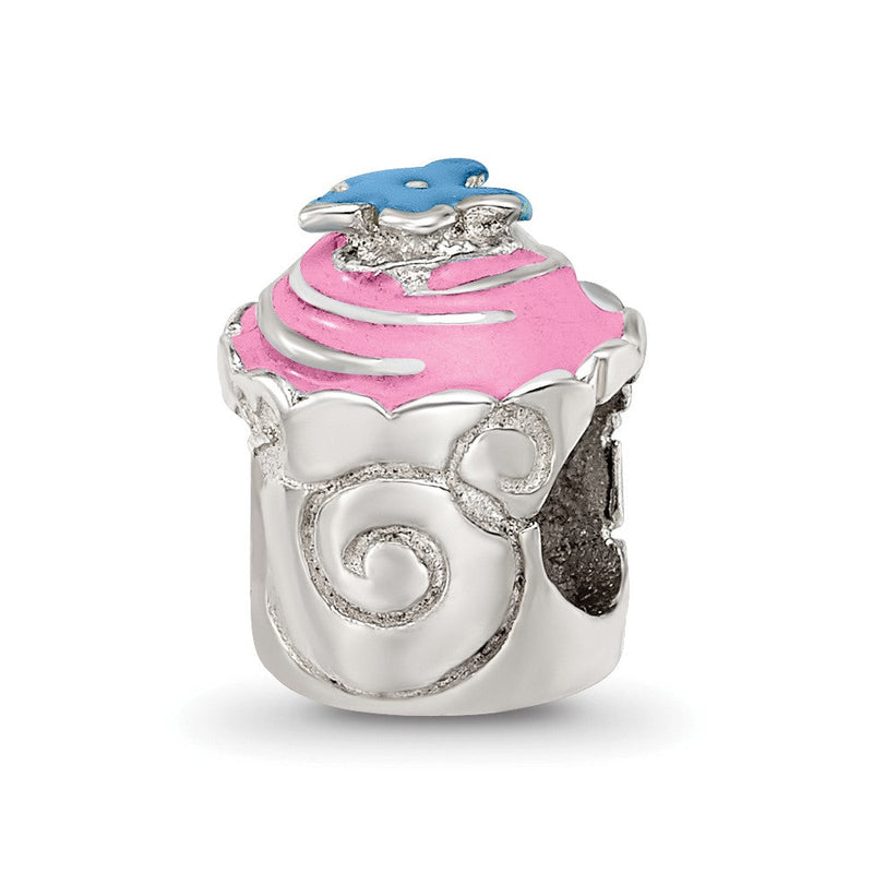 Sterlingsilber Reflections Rosa Emailliert Cupcake Perle