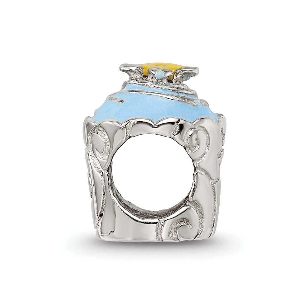 Sterlingsilber Reflections Blau Emailliert Cupcake Perle