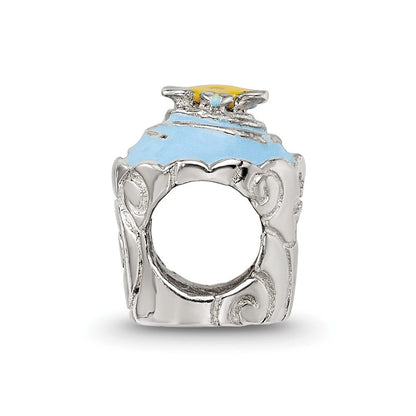 Sterlingsilber Reflections Blau Emailliert Cupcake Perle