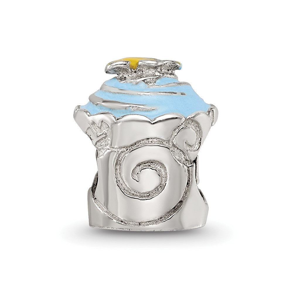 Sterlingsilber Reflections Blau Emailliert Cupcake Perle
