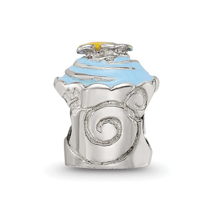 Sterlingsilber Reflections Blau Emailliert Cupcake Perle
