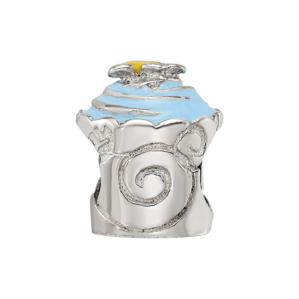 Sterlingsilber Reflections Blau Emailliert Cupcake Perle