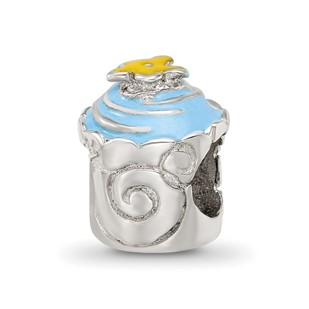 Sterlingsilber Reflections Blau Emailliert Cupcake Perle