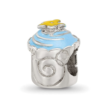 Sterlingsilber Reflections Blau Emailliert Cupcake Perle