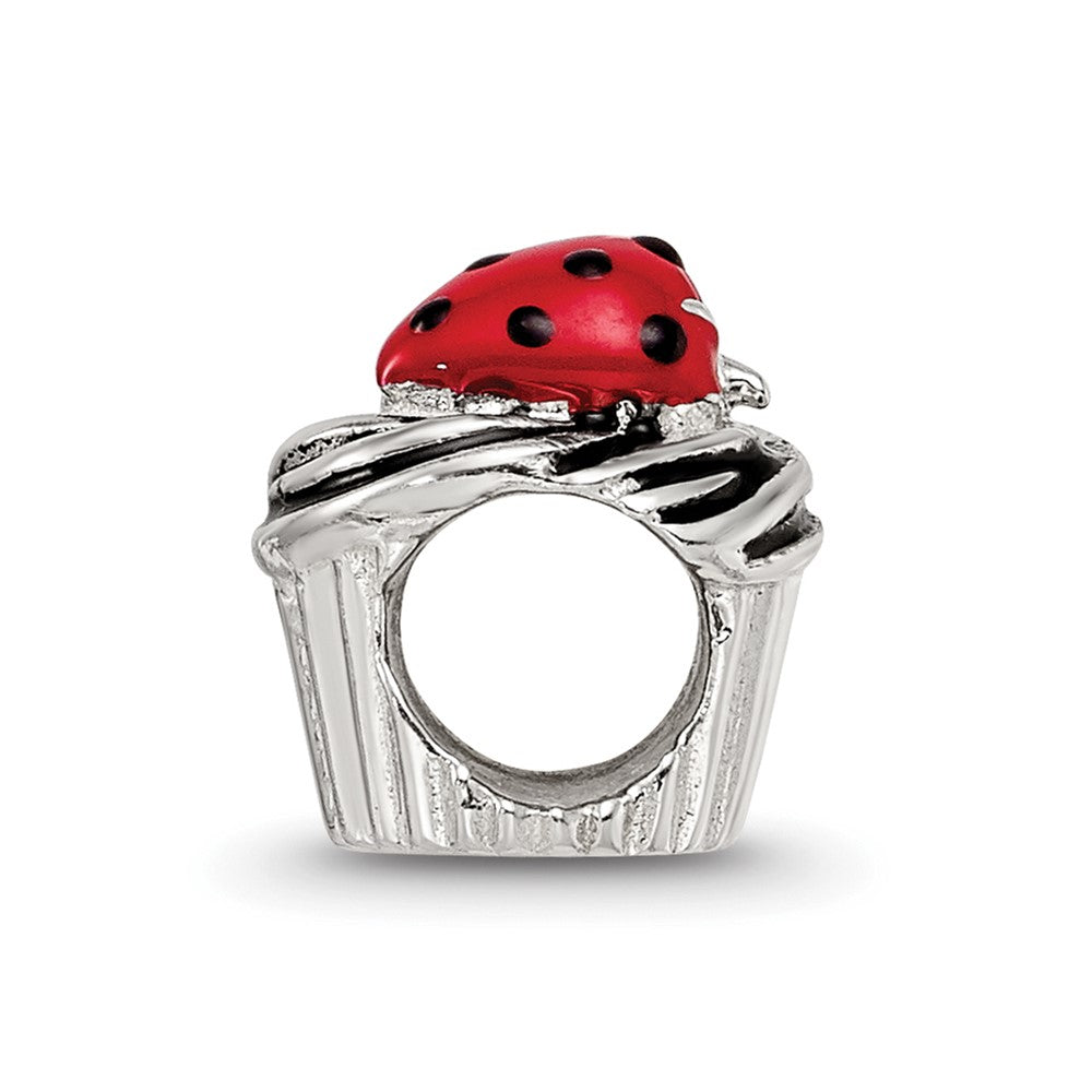 Sterlingsilber Reflections Emailliert Strawberry Cupcake Perle
