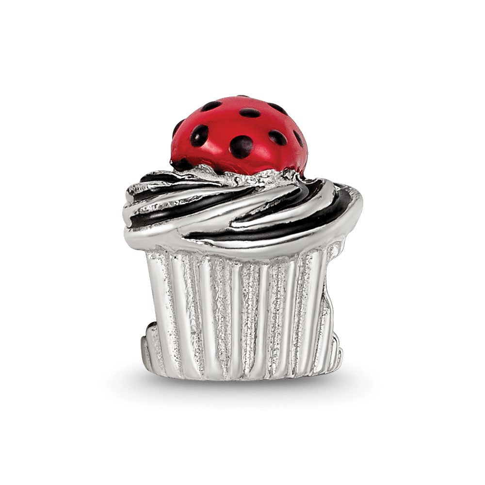 Sterlingsilber Reflections Emailliert Strawberry Cupcake Perle